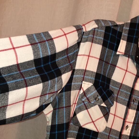 NorthwestโTerritoryย XL Button Front White Black Blue Red PlaidโShirt - Picture 5 of 12